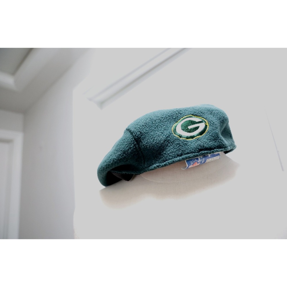 Vintage Green Bay Packers NFL Fleece Newsboy Flat Cap Hat Drew Pearson OSFA